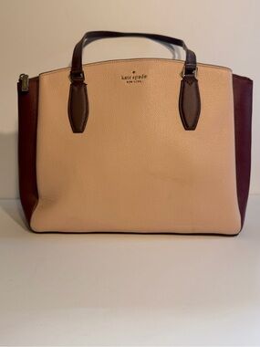 kate spade Two-Tone Pebbled Leather Tote - Pink & Burgundy